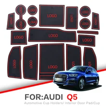 ZUNDUO Porta slot pad Per Audi Q5 FY 2017 2018 2019 Porta per Interni Pad Anti-Slip Gomma di Zerbino