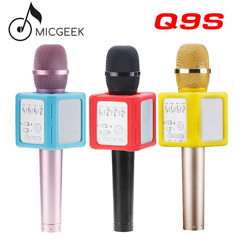 MICGEEK Original Wireless Microphone Pocket Party KTV Sing karaoke OK Wireless Bluetooth DSP-Q9S Family Microphone With Speaker