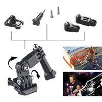 Flat Curved Adhesive Mount 4 Ways Turntable Motorcycle Helmet Chin Bracket Arm Adapter For Gopro 12 9 Insta360 Dji Accessories 2