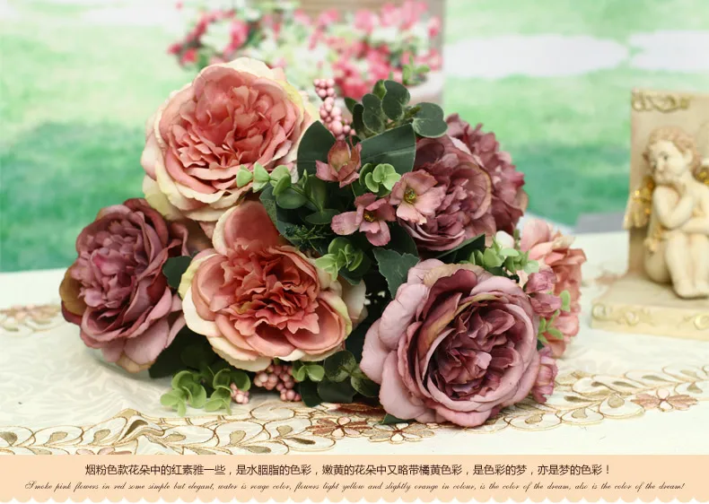 Искусственные цветы пакет украшение для дома гостиная спальня стол Установка цветочный букет розы цветы