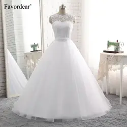 Favordear реальные фотографии 2018 Vestido De Noiva Винтаж Кружево свадебное платье; Robe De Mariage аппликации Кружево up свадебные платья