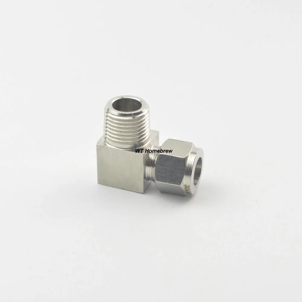 90-градусный компрессионный адаптер 1/2 &quotMPT Male x 1/2&quot КОМПРЕССИОННЫЙ шланг трубный