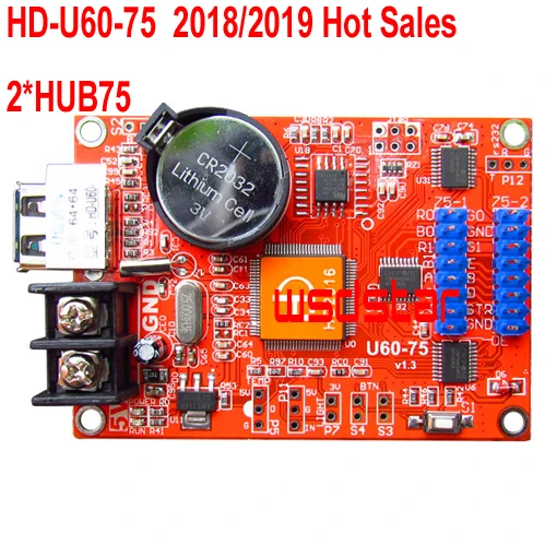 HD U60 75 USB P10 RGB светодиодный контроллер экрана 640*64 2 * HUB75B полноцветная асинхронная