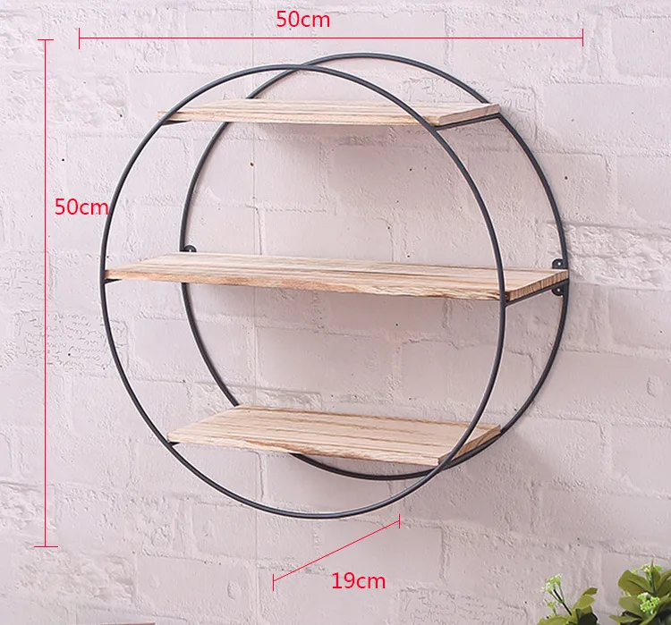 A1 круглая металлическая настенная полка винтажный из цельного дерева настенная стойка творческий дом Многофункциональный перегородки полка lo813220