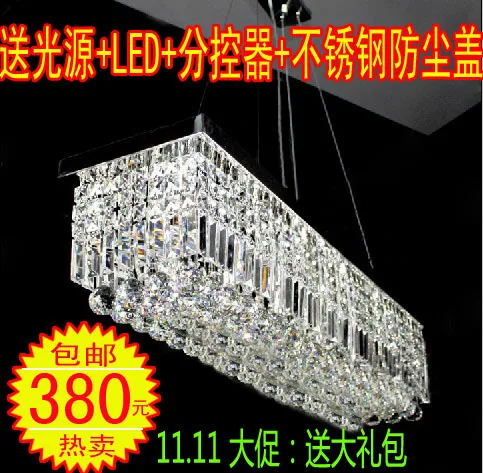 

2016 Rushed New 6 Lamparas Luminaire Pendant Lights Fashion Brief K9 Crystal Rectangle Led Lamps Modern Pendant Light 80*30cm