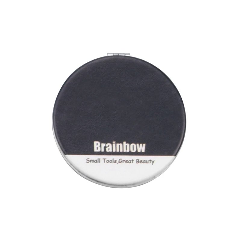 Brainbow портативное зеркало для макияжа складное карманное зеркальце компактное двухстороннее косметическое зеркало свадебные подарки espejo de maquillaje - Цвет: Black