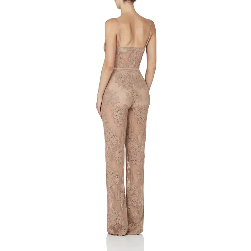 Beateen 2018 New Jumpsuits Full Length Mesh Lace Regular Bodycon Bandage Jumpsuits Fashion For Lady Hot