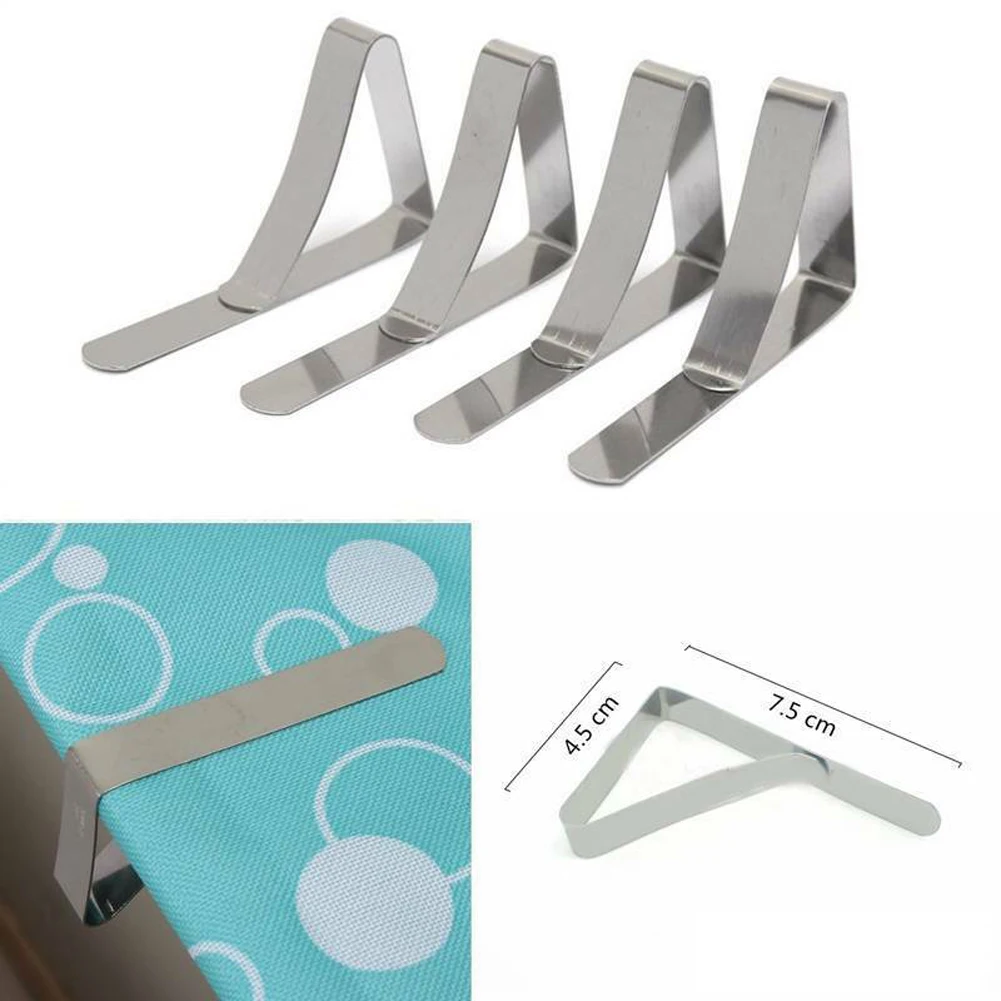 12Pcs Desk Table Cloth Tablecloth Cover Clip Clamp Holder Party practical Stainless Steel Suitable for family and restaurant