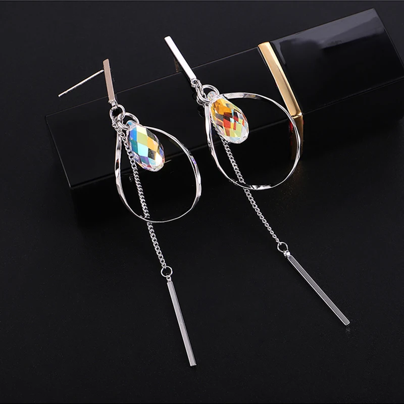 

BAFFIN Bohemia Circle Bar Drop Earrings Crystals From Swarovski Long Chain Piercing DIY Jewelry For Women Wedding Gift