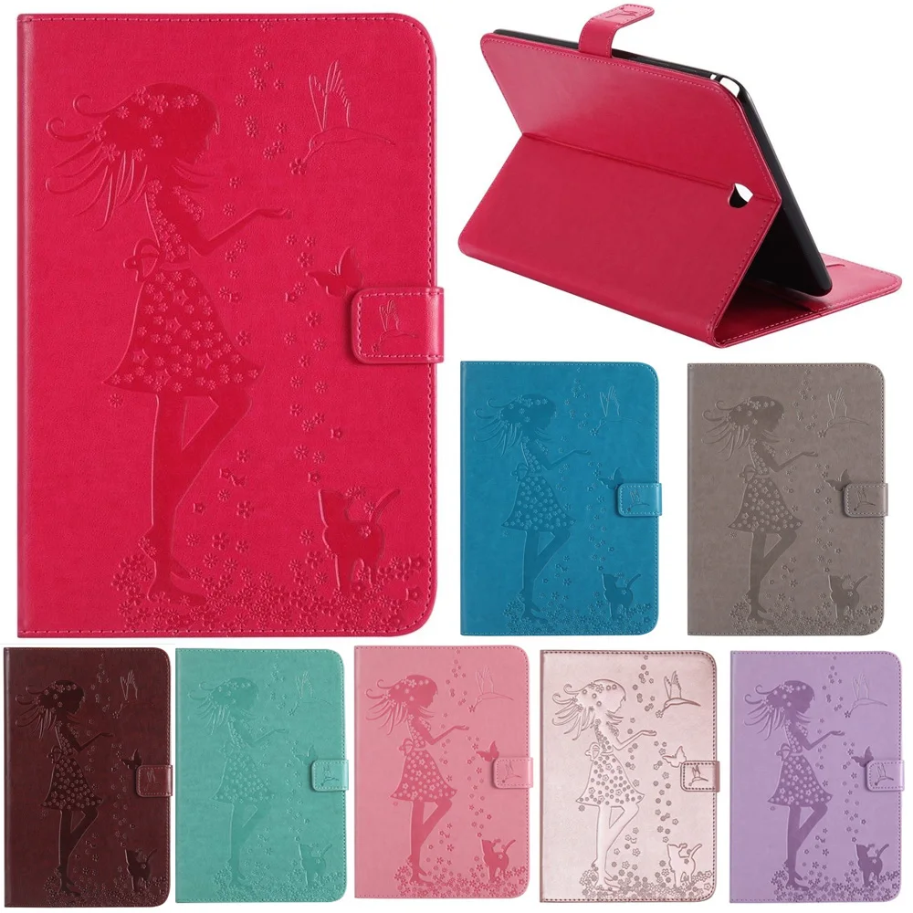 

For Funda iPad Mini 1 2 3 Case Cat Girl Embossed PU Leather Wallet Stand Case with Auto Wake/Sleep Smart Cover For ipad mini 3