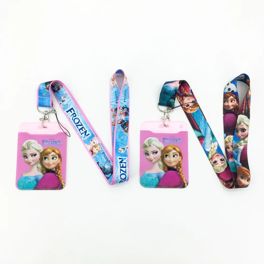

Elsa Anna Card Holders Bank Card Neck Strap Card Bus ID Holders Lanyard Cute Keychain