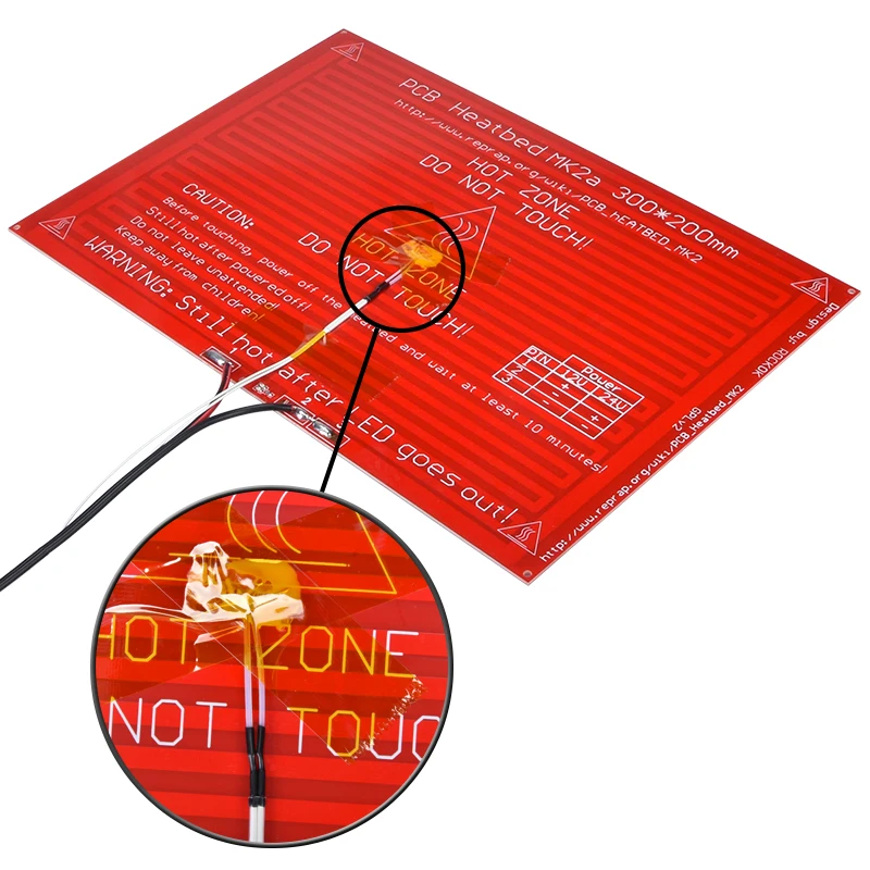 Продажа Детали для 3d принтера MK2A MK2B 300*200*2,0 RepRap RAMPS 1,4 Heatbed MK2A со светодиодным резистором и кабелем для Mendel 3d Принтер Горячая кровать