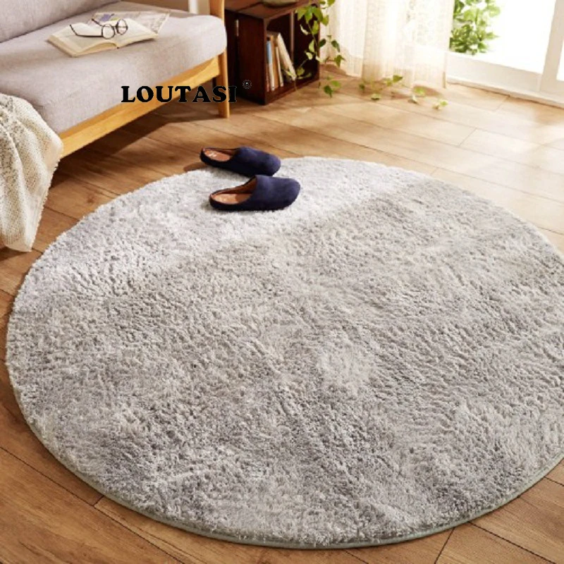 LOUTASI Plush Round Carpet Anti-slip Bedroom Mat Rug Chair Cushion Floor Door Carpet for Living Room Mat Kids Room Play Cover LOUTASI Plush Round Carpet Anti-slip Bedroom Mat Rug Chair Cushion Floor Door Carpet for Living Room Mat Kids Room Play Cover