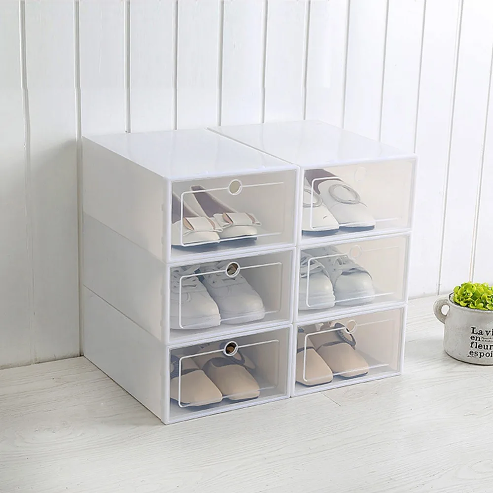 1pcs Adeeing Shoe Organizer Drawer Transparent Plastic Shoe Storage Box Rectangle PP Thickened Shoes Organizer Drawer Shoe Boxes