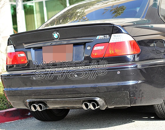 CSL STYLE FULL REAL CARBON FIBER DIFFUSER 4P EXHAUST FOR BMW 3-Series E46 M3 bumper