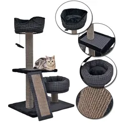 Pawz дороги Cat Мебель многослойная сизаля Когтетки Multi-functionable с спальная кровать кошка пользу скалолазание, прыжки рамки