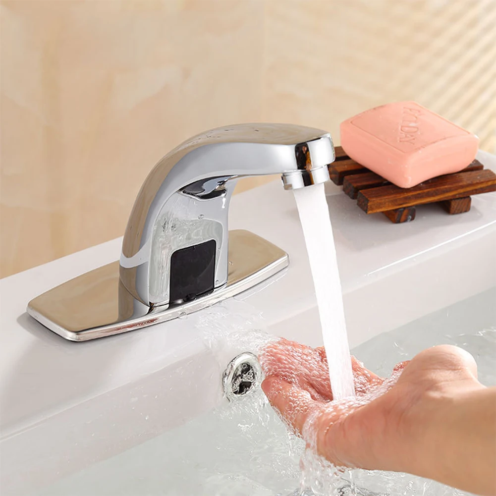 

For Kitchen Stainless Steel Smart Sensor Faucet Tap Saving Water Hands Free Bathroom Electric Automatic Home Use Basin
