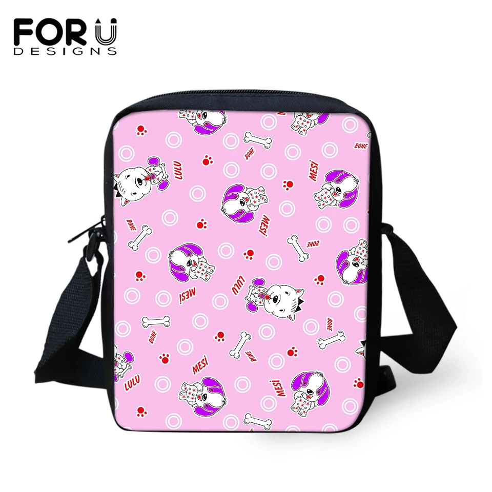 

FORUDESIGNS Women Messenger Bags Cartoon Dogs Prints Crossbody Bags Kids Purse Small Coin Bags Kawaii Animal Pattern Mini Flaps