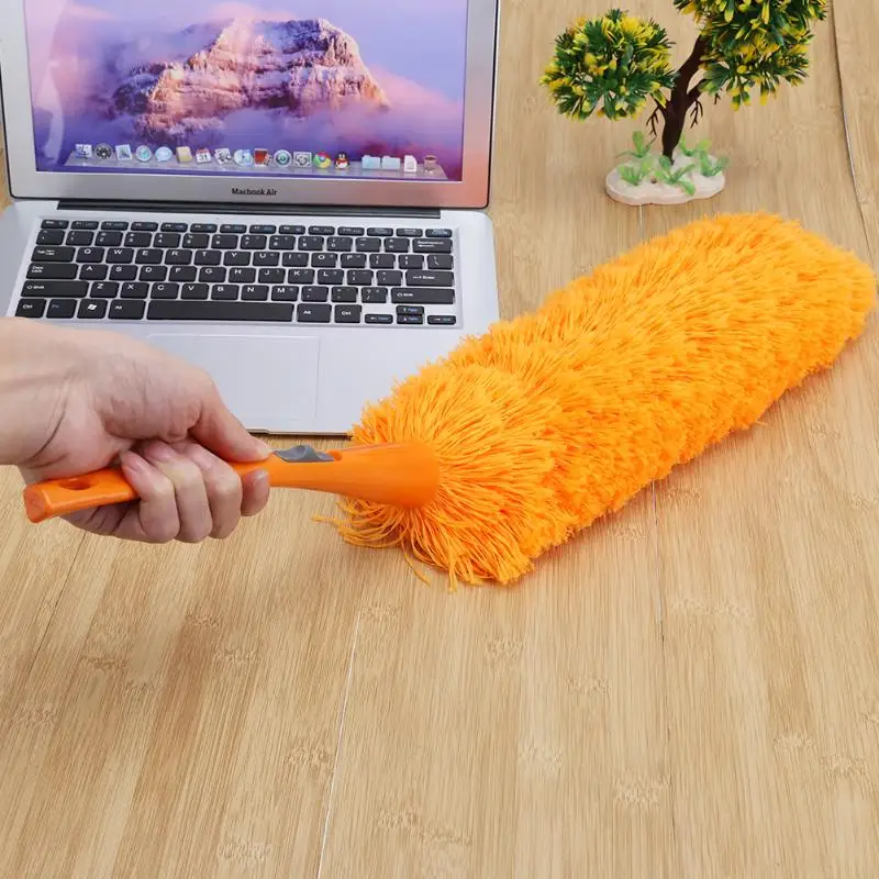 HJ Soft Microfiber Cleaning Duster Dust Cleaner Handle Feather Static