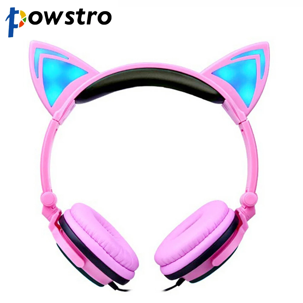 bilder für Faltbare Katze Ohr Kopfhörer Gaming Headset mit LED Blinkt Glowing Light Ohr für Handy Pad Computer PC bilder für Faltbare Katze Ohr Kopfhörer Gaming Headset mit LED Blinkt Glowing Light Ohr für Handy Pad Computer PC
