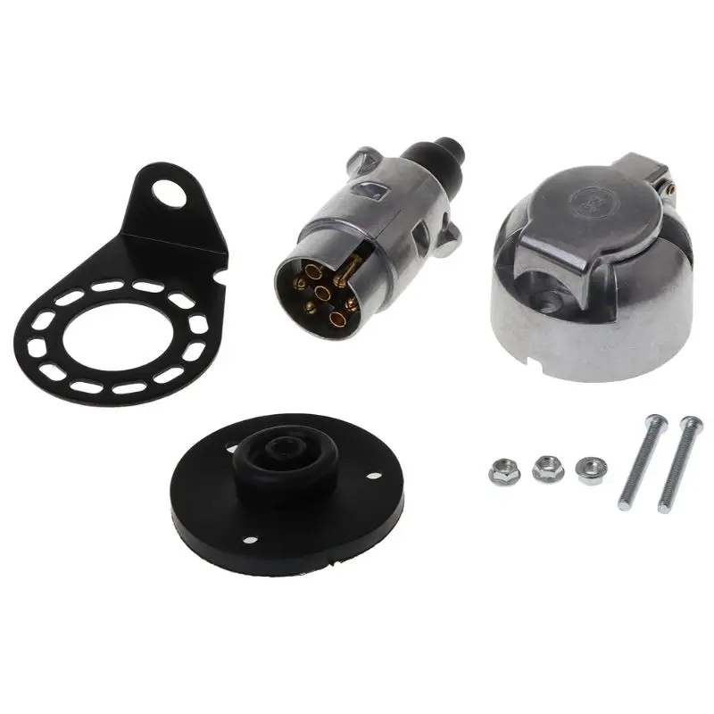 

7 Way RV Boat Truck Trailer Metal Plug Connector Adapter with Socket Kit for European Standard Car Accessory High Quality