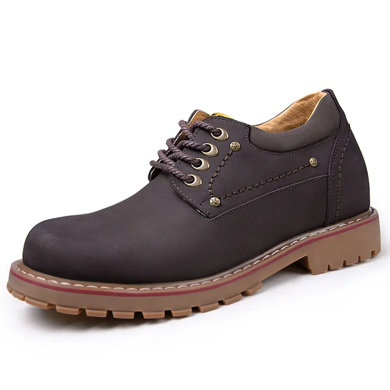 

Men New Elevator Casual Shoes Fashion Flats Increase Height Genuine Leather Oxfords Business Shoes Taller 2.36 Inches