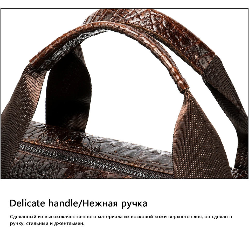 28 Men's Genuine Leather Briefcase Male man computer Laptop Bags For Men Cow Leather Men's Bag Crocodile Pattern handbags