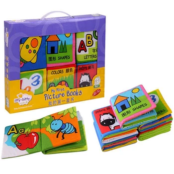 

6PCS/Set Soft Development Cloth Baby Books Fun Rattle Teether Infant Toddlers Education Toys For Children Gift Unfolding