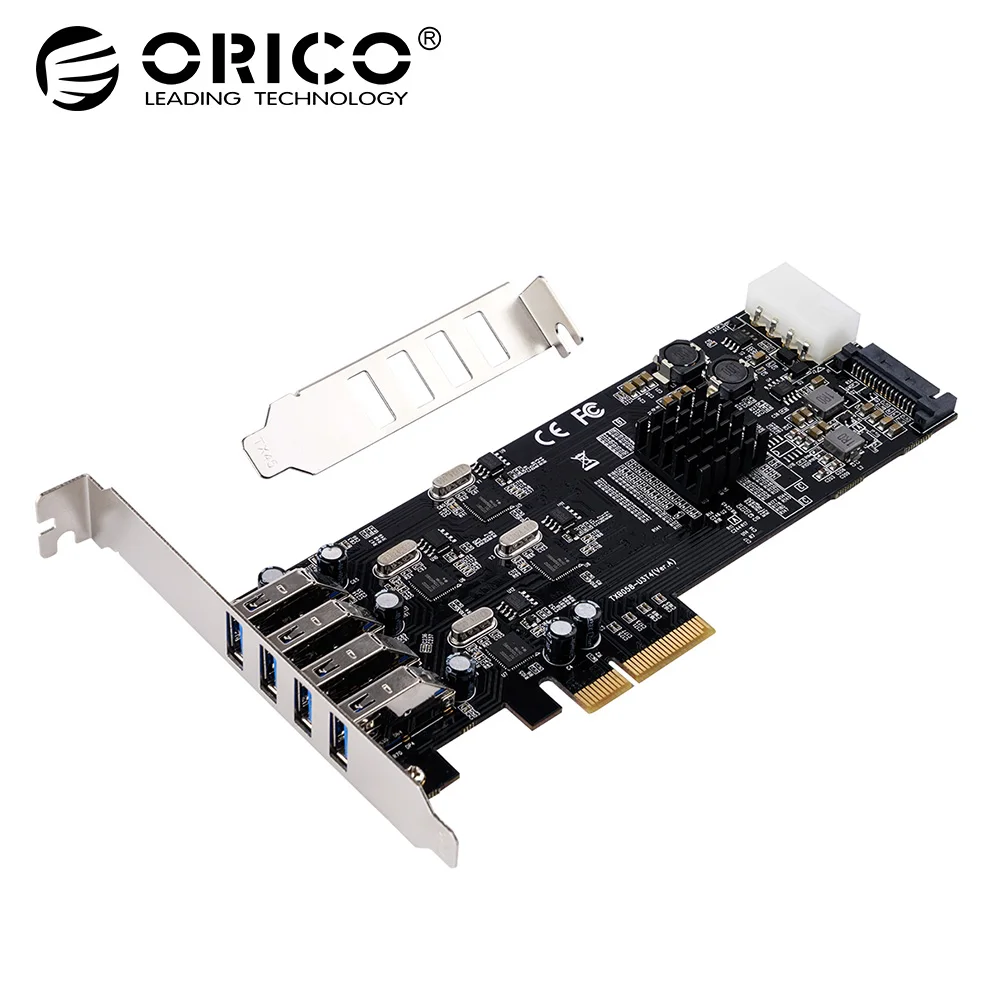 

ORICO 4 Port PCIE to Independent USB3.0 Expansion Card PCI-e X4 to USB3.0 Ports Compatible with PCI-E X4, PCI-E X8, PCI-E X16