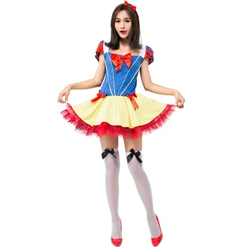 

New Women Halloween Red and Blue Princess Skirt Dress Costume Uniforms Cosplay Experience Performance Fairy Tales Suit L1872737