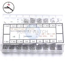 450 шт./кор. Нержавеющая сталь часы винты Запчасти разбирают Размеры 1,2 1,4 2,0 диаметром 18 Размеры винты Запчасти для авто