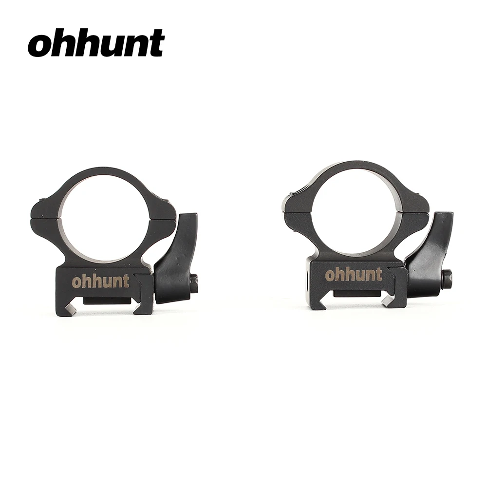 

ohhunt Tactical Steel Quick Release Rings 1 inch 2PCs Low High Profile Scope Mount Picatinny Weaver Rings for Hunting Riflescope