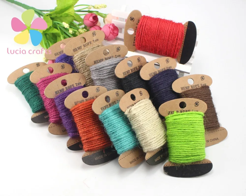 

SALE! 10meters/card Jute Twine Cord Hemp Rope String 2mm Rustic Wrap Gift Packing String Wedding Decoration V0701