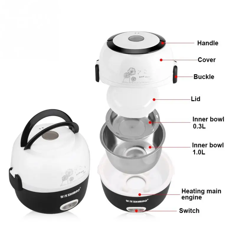 Мини рисоварка тепловое Отопление электро ланч бокс 2 слоя передвижной пароварочный аппарат контейнер для приготовления пищи Ланчбокс грелка