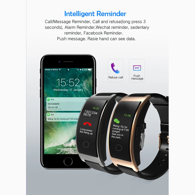 Greentiger CK11C Smart Band Blood Pressure Heart Rate Monitor Smart Bracelet Color Screen Ios Android PK Ck11s Smart Wristband