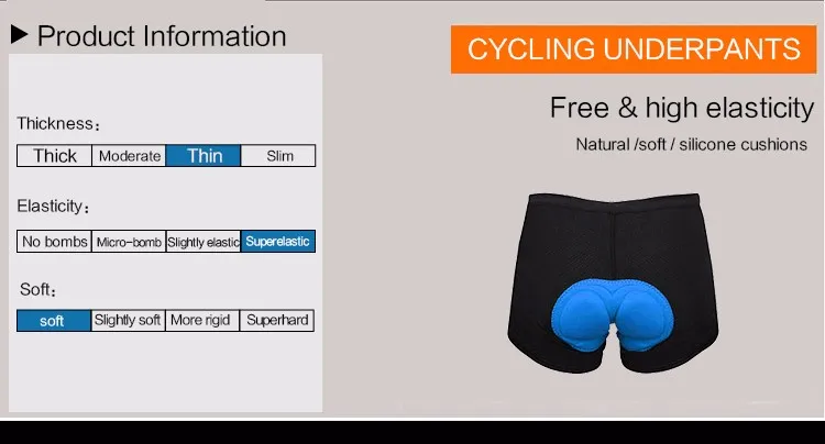 Unisex Men Women Silicon Gel Cycling Short Comfortable Breathable 3D Padded MTB Mountain Bike Bicycle Under Wear