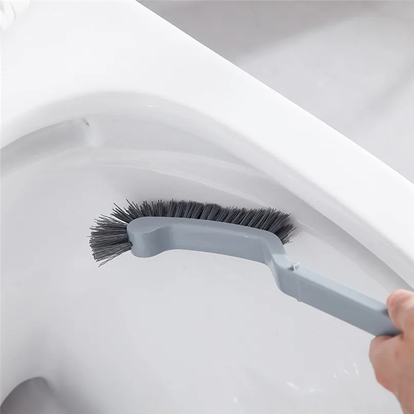 Cleaning Brush Toilet Brush Corner Semicircular Plastic Toilet Cleaning Brush Corner Rim Cleaner Bent Bowl Handle #4j11 (6)