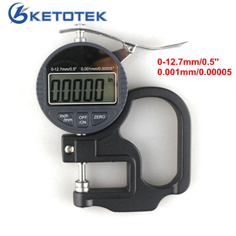 Micrometer 0.001mm 0 12.7mm Electronic Thickness Gauge Digital Depth