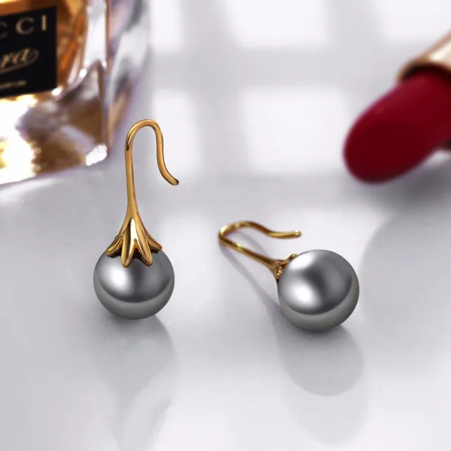 Online Pearl Earrings For Women Lowest Price 12mm Pearls Grey Pearl Earrings For Women Lowest Price 12mm Pearls Grey Boucle D Oreille Perle Anniversary Gift Exclusive Oorbellen Voor Vrouwen