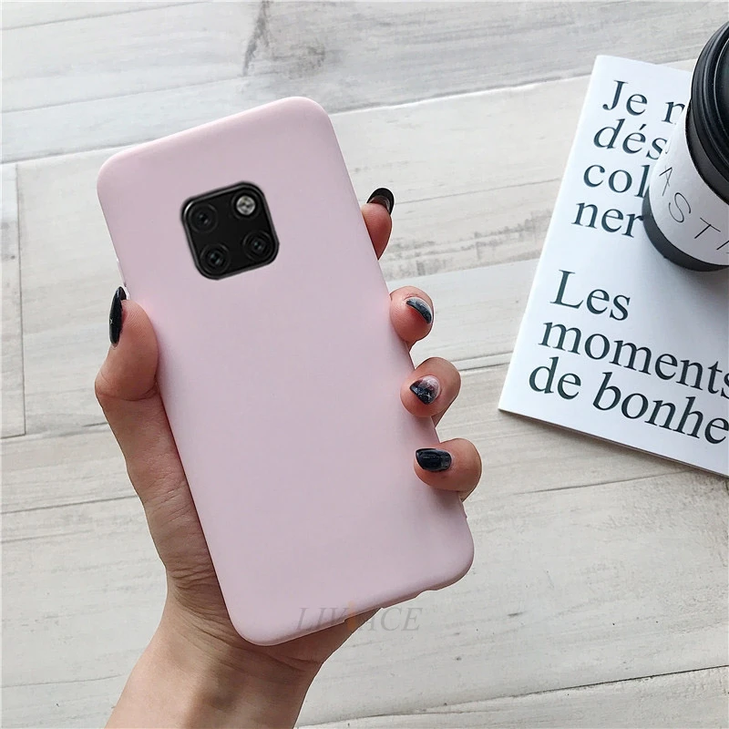 matte silicone phone case on for huawei mate 10 lite 20 lite mate20 mate10 lite 9 pro mate 30 candy color soft tpu back cover
