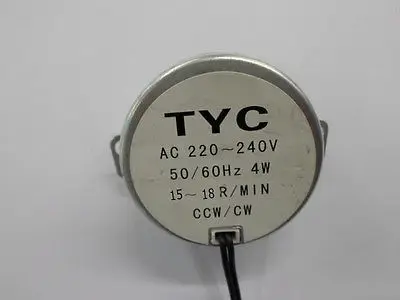 

1Pc 220-240VAC 4W Black Dual Wires 15-18RPM/min Synchronous Motor for Micro Oven
