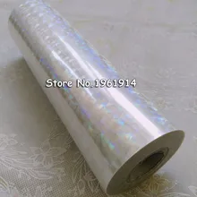 Folha de carimbo holográfica transparente, folha de vidro quebrado, folha de carimbo quente, papel ou plástico 16cm 21cm 64cm largura 120m comprimento