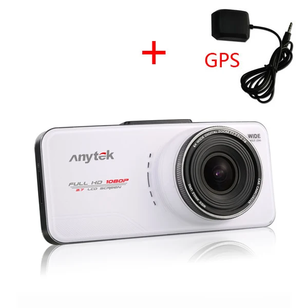 Автомобильный видеорегистратор Anytek At66A 1920x1080P FHD камера Novatek 96650 Dash Cam Регистратор Видео рекордер РЕГИСТРАТОР gps трекер WDR - Название цвета: white dvr with gps