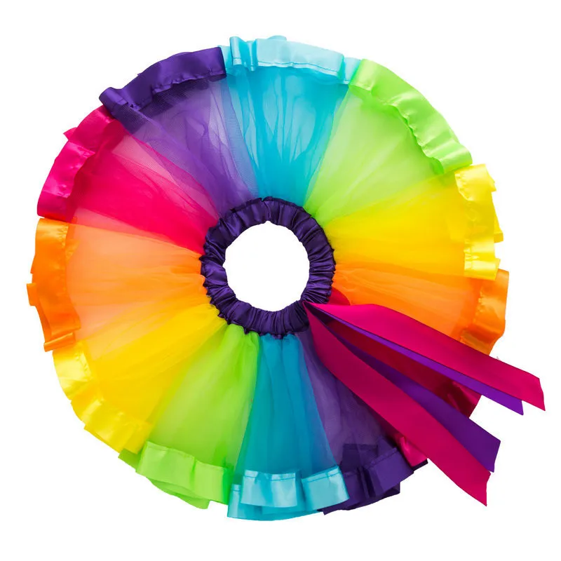Rainbow Dress Children Girls Clothes Tutu Dresses for Kids Party Colorful Tulle Child Halloween Christmas Costume Acting Dancing (10)