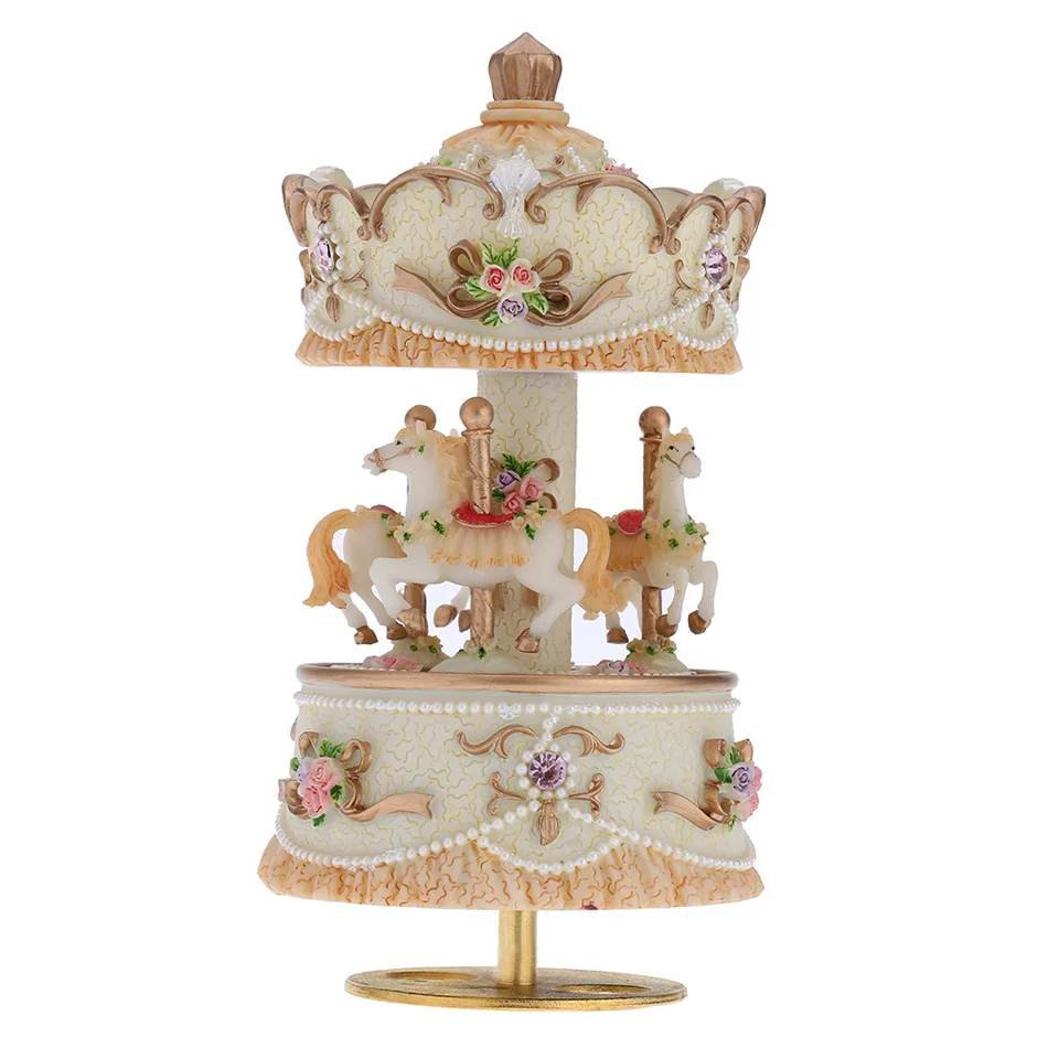 New Laxury Windup Carousel Music Box Artware/Gift Castle in the Sky Pink A1W0 New Laxury Windup Carousel Music Box Artware/Gift Castle in the Sky Pink A1W0