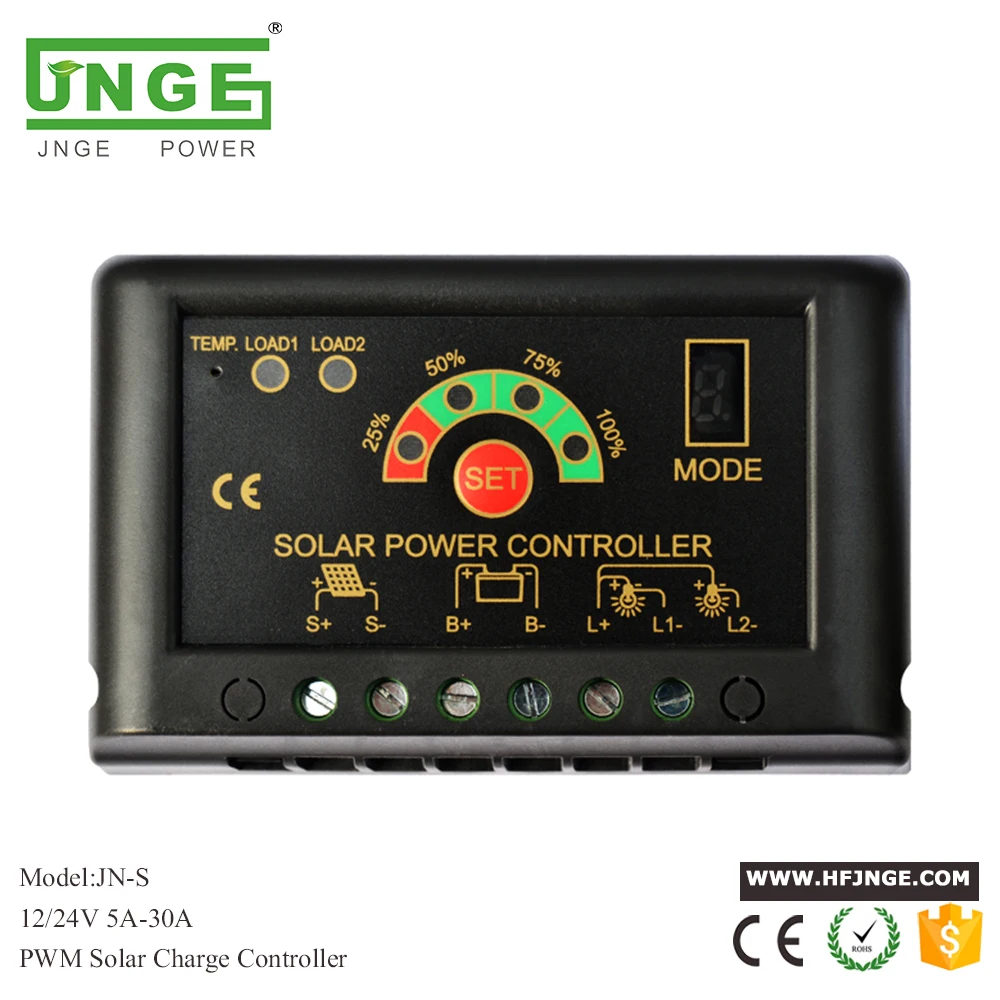 Контроллер заряда солнечной батареи JNGE Power 12/24 в светодиодный дисплей солнечная