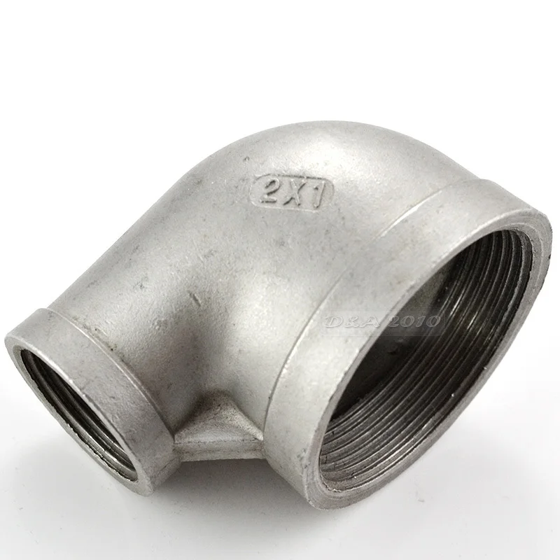 

2"X1" Threaded Elbow Reducer Pipe Fitting F/F 90 Degree angled Stainless Steel SS304