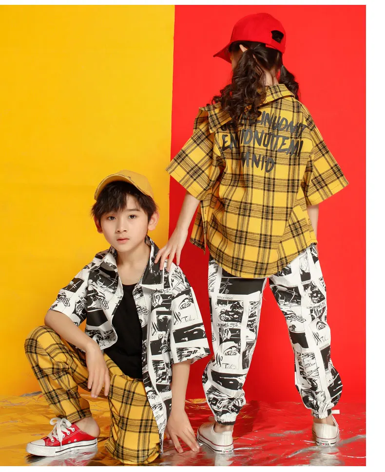 Girls children's clothes Set 4 6 8 10 12 14 16 Years clothes hip hop tshirt kids dance costume kids jazz boy's tracksuit 140 160 170 (10)