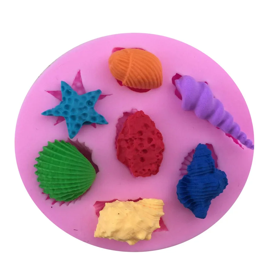 Sea Shell дельфинов гиппокамп Морская звезда силиконовые формы шоколада fondant