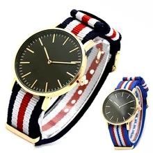 Hot Sale Nylon Strap Style Quartz Women Watch Top Brand Watches Fashion Casual Fashion Wrist Watch Relojes Gold Watch Men womage fashion casual watch simple style gold case nylon strap quartz watches women men hour unisex wristwatch hot sale relojes